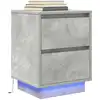 Image de Table De Chevet Avec Lumières Led Gris Béton 38x34x50 Cm Vidaxl