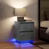Image de Tables De Chevet Avec Lumières Led 2 Pcs Gris Béton 38x34x50 Cm Vidaxl