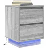 Image de VidaXL Table de chevet avec lumières LED sonoma gris 38x34x50 cm table de nuit table de lit table dappoint armoire de 861293