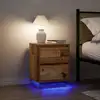 Image de Tables De Chevet Avec Lumières Led 2pcs Vieux Bois 38x34x50 Cm Vidaxl