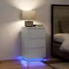 Image de Table De Chevet Avec Lumières Led Blanc 38x34x65 Cm Vidaxl