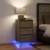 Image de Table De Chevet Avec Lumières Led Chêne Sonoma 38x34x65 Cm Vidaxl