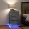 Image de Table De Chevet Avec Lumières Led Sonoma Gris 38x34x65 Cm Vidaxl