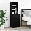 Image de Table De Chevet Noir 39x35x125 Cm Bois D’ingénierie Vidaxl