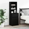 Image de vidaXL Table de chevet noir 39x35x125 cm bois d’ingénierie table de nuit table de lit table dappoint armoire de lit 861311