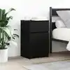 Image de Table De Chevet Noir 39x35x65 Cm Bois D’ingénierie Vidaxl