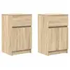 Image de Vidaxl tables de chevet 2 pcs chêne sonoma 39x35x65 cm bois ingénierie