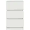 Image de Vidaxl table de chevet avec 3 tiroirs blanc 39x35x65 cm