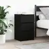 Image de Table De Chevet Avec 3 Tiroirs Noir 39x35x65 Cm Vidaxl