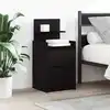 Image de Table De Chevet Avec 2 Tiroirs Noir 38x34x80 Cm Vidaxl