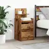 Image de Table De Chevet Avec 2 Tiroirs Vieux Bois 38x34x80 Cm Vidaxl