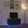 Image de Meuble Tv Avec Lumières Led Chêne Noir 100x41x50 Cm Vidaxl
