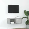 Image de vidaXL Meuble TV gris béton 60x31x255 cm bois dingénierie banc TV meuble hifi centre de divertissement buffet TV 861442