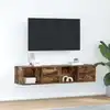 Image de Meubles Tv 2 Pcs Chêne Fumé 60x31x25,5 Cm Bois D'ingénierie Vidaxl
