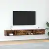 Image de Meubles Tv 2 Pcs Chêne Fumé 100x31x25,5 Cm Bois D'ingénierie Vidaxl