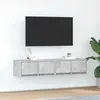 Image de vidaXL Meubles TV 2 pcs gris béton 60x31x255 cm bois dingénierie banc TV meuble hifi centre de divertissement buffet 861497