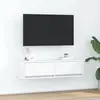 Image de Meuble Tv Blanc 100 X 31 X 25,5 Cm Bois D'ingénierie Vidaxl
