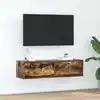 Image de Meuble Tv Chêne Fumé 100 X 31 X 25,5 Cm Bois D'ingénierie Vidaxl