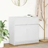 Image de vidaXL Buffet avec tiroir blanc 80x34x76 cm bois dingénierie meuble de rangement buffet meuble dentrée meuble buffet 861535