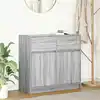 Image de Buffet Avec Tiroir Sonoma Gris 80x34x76 Cm Bois D'ingénierie Vidaxl