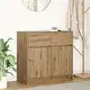 Image de Buffet Avec Tiroir Chêne Artisanal 80x34x76cm Bois D'ingénierie Vidaxl