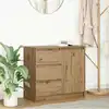 Image de Buffet Avec Tiroir Chêne Artisanal 71x35x65 Cm Bois Ingénierie Vidaxl