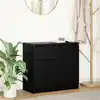 Image de Buffet Avec Tiroir Chêne Noir 71x35x65 Cm Bois D'ingénierie Vidaxl