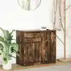 Image de Buffet Avec Tiroir Chêne Fumé 71x35x65 Cm Bois D'ingénierie Vidaxl