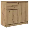 Image de Vidaxl buffet avec tiroir chêne artisanal 71x35x65 cm bois ingénierie