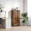 Image de Armoire Avec Tiroir Chêne Fumé 55,5x34x119,5 Cm Bois Ingénierie Vidaxl