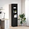 Image de Buffet Haut Chêne Noir 37,5x35x180 Cm Bois D'ingénierie Vidaxl