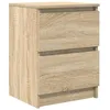 Image de Meuble TV chêne Sonoma - vidaXL - 40x35x54 cm - Bois dingénierie - 2 tiroirs - Facile à entretenir