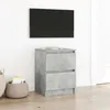 Image de Meuble TV gris béton 40 x 35 x 54 cm en bois dingénierie   2 tiroirs