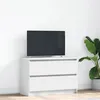 Image de vidaXL Meuble TV blanc 80x35x54 cm bois dingénierie 861787