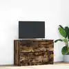 Image de Meuble Tv Chêne Fumé 80x35x54 Cm Bois D'ingénierie Vidaxl