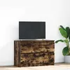 Image de vidaXL Meuble TV chêne fumé 80x35x54 cm bois dingénierie banc tv meuble hifi centre de divertissement buffet tv meuble 861791