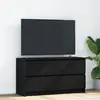 Image de Meuble Tv Noir 100x35x54 Cm Bois D'ingénierie Vidaxl
