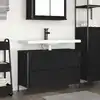 Image de Meuble De Salle De Bain Lavabo Tiroirs Chêne Noir 90x34,5x60 Cm Vidaxl