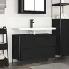 Image de vidaXL Meuble de salle de bain lavabo tiroirs chêne noir 90x345x60 cm 861877