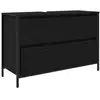 Image de Vidaxl meuble de salle de bain lavabo tiroirs chêne noir 90x34,5x60 cm