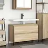 Image de Meuble Salle De Bain Lavabo Tiroirs Chêne Sonoma 90x34,5x60 Cm Vidaxl