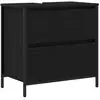 Image de Vidaxl meuble de salle de bain lavabo tiroirs chêne noir 60x34,5x60 cm