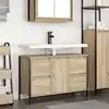 Image de Meuble Sous-vasque Avec Tiroirs Chêne Sonoma 90x34,5x60 Cm Vidaxl