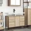 Image de vidaXL Meuble sous-vasque avec tiroirs chêne sonoma 90x345x60 cm meuble vasque de salle de bain meuble sous vasque de 861888