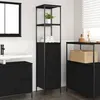 Image de vidaXL Meuble de salle de bain avec étagères chêne noir 36x35x165 cm armoire de rangement de salle de bain armoire de 861907