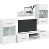 Image de Meubles Tv 5 Pcs Avec Lumière Led Blanc Mat Bois D'ingénierie Vidaxl