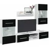 Image de vidaXL Meubles TV avec lumière LED 5 pcs noir mat bois dingénierie meuble TV meuble de rangement multimédia meuble de 3324230