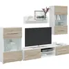 Image de Meubles Tv Avec Lumière Led 5pcs Chêne Sonoma Bois D'ingénierie Vidaxl