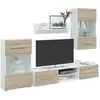 Image de vidaXL Meubles TV avec lumière LED 5pcs chêne sonoma bois dingénierie meuble TV meuble de rangement multimédia meuble de 3324231