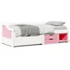 Image de Lit De Jour Et 3 Tiroirs Sans Matelas Irun Blanc Rose 90x200 Cm Vidaxl